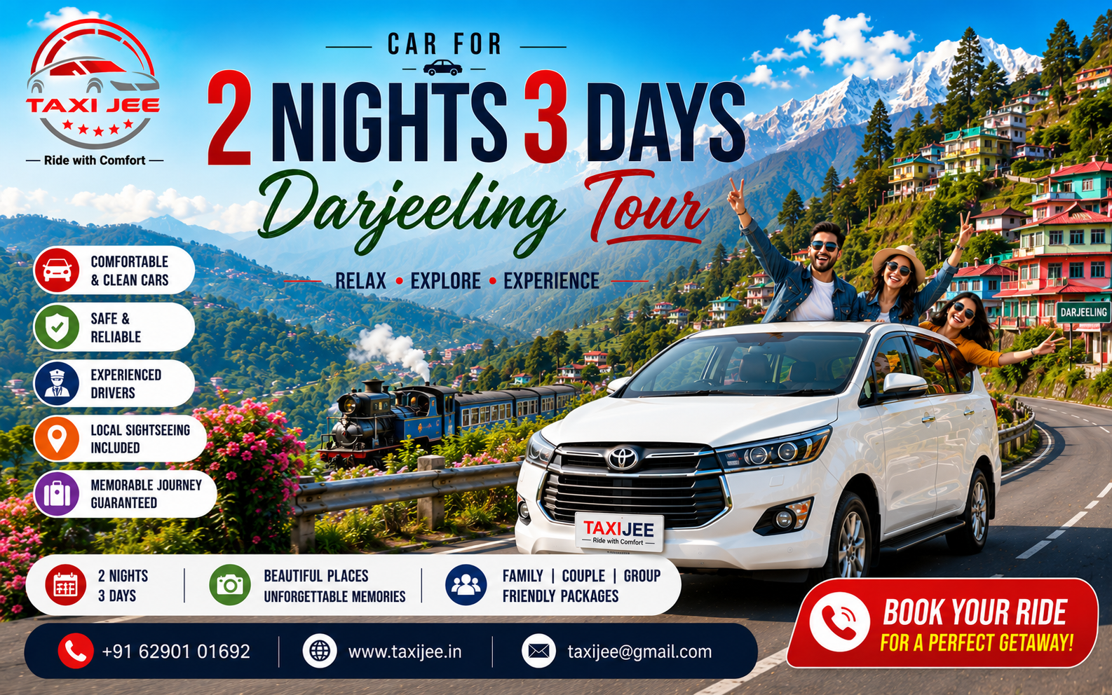 Car for 2 Nights 3 Days Darjeeling Tour